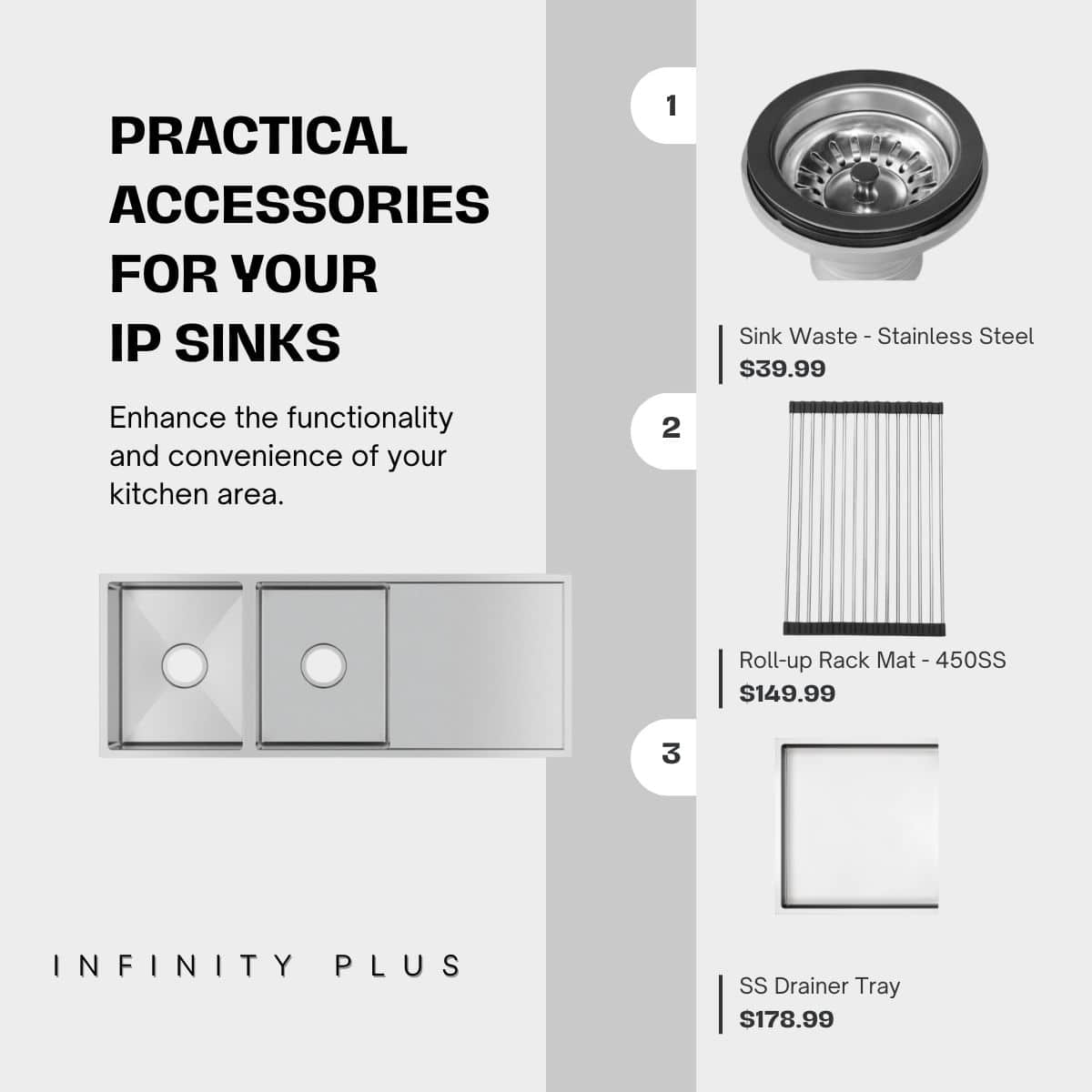 Stainless Steel 18G-11545DB | Double-Bowl with Drain