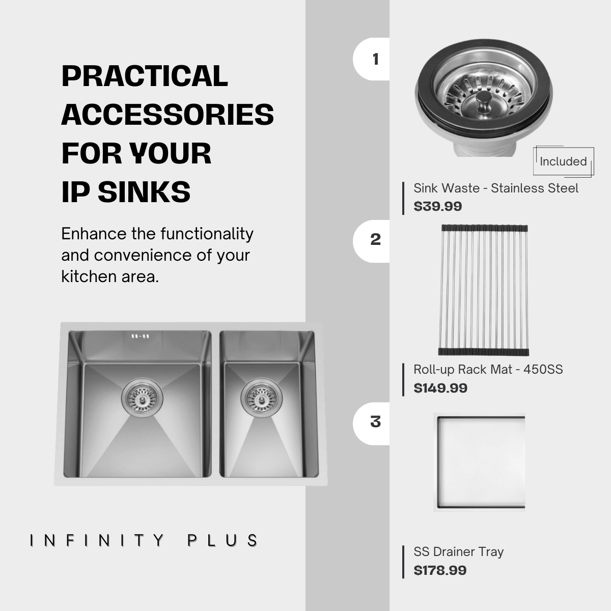 Stainless Steel 18G-7045-2OF | 1.5-Bowl Overflow