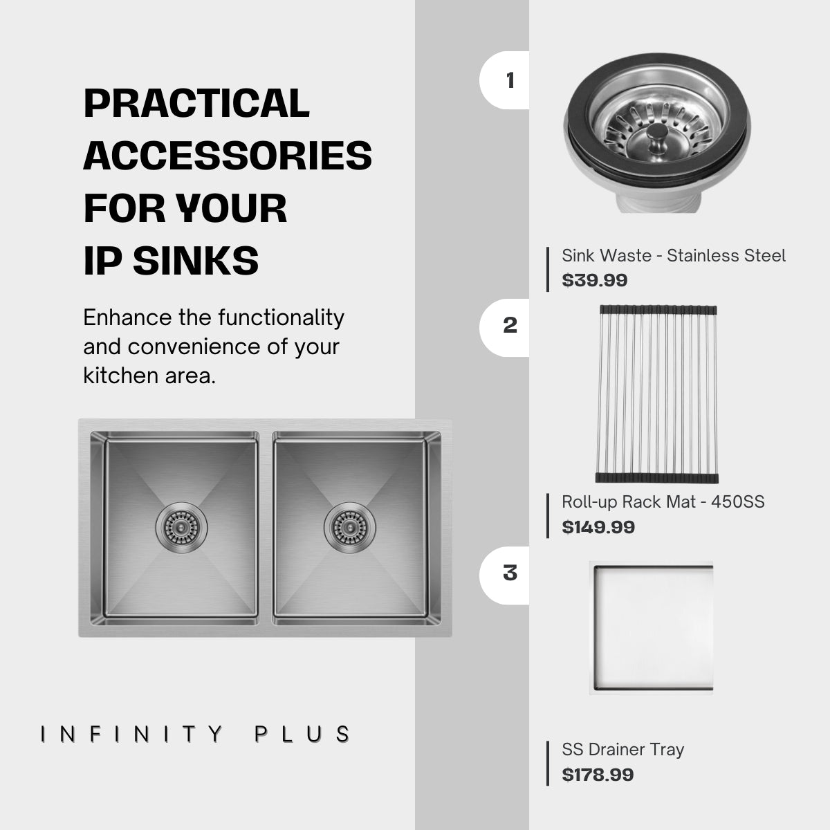 Stainless Steel 18G-8645D | Double-Bowl