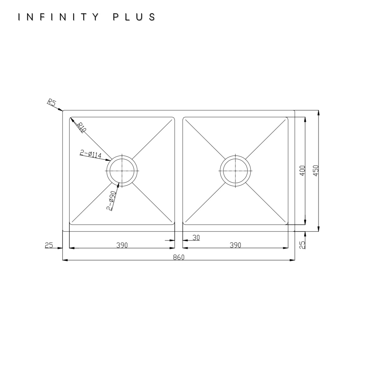 Stainless Steel 18G-8645D | Double-Bowl