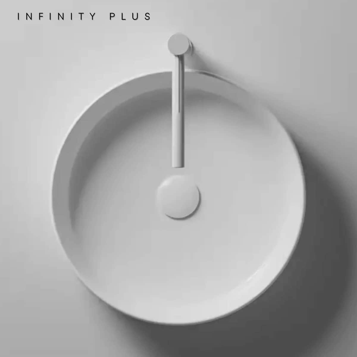 Fluted Round Above Counter Basin 410*410mm | Matte White