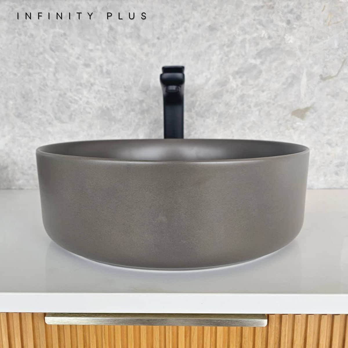 Round Above Counter Basin 360*360mm | Matte Grey
