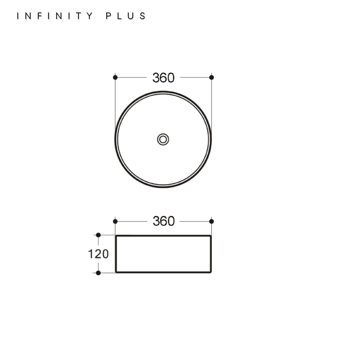 Round Above Counter Basin 360*360mm | Matte White