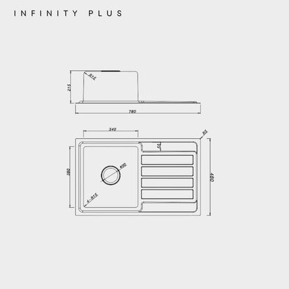 Top Mount HS-7848 | Single Bowl with Drainer