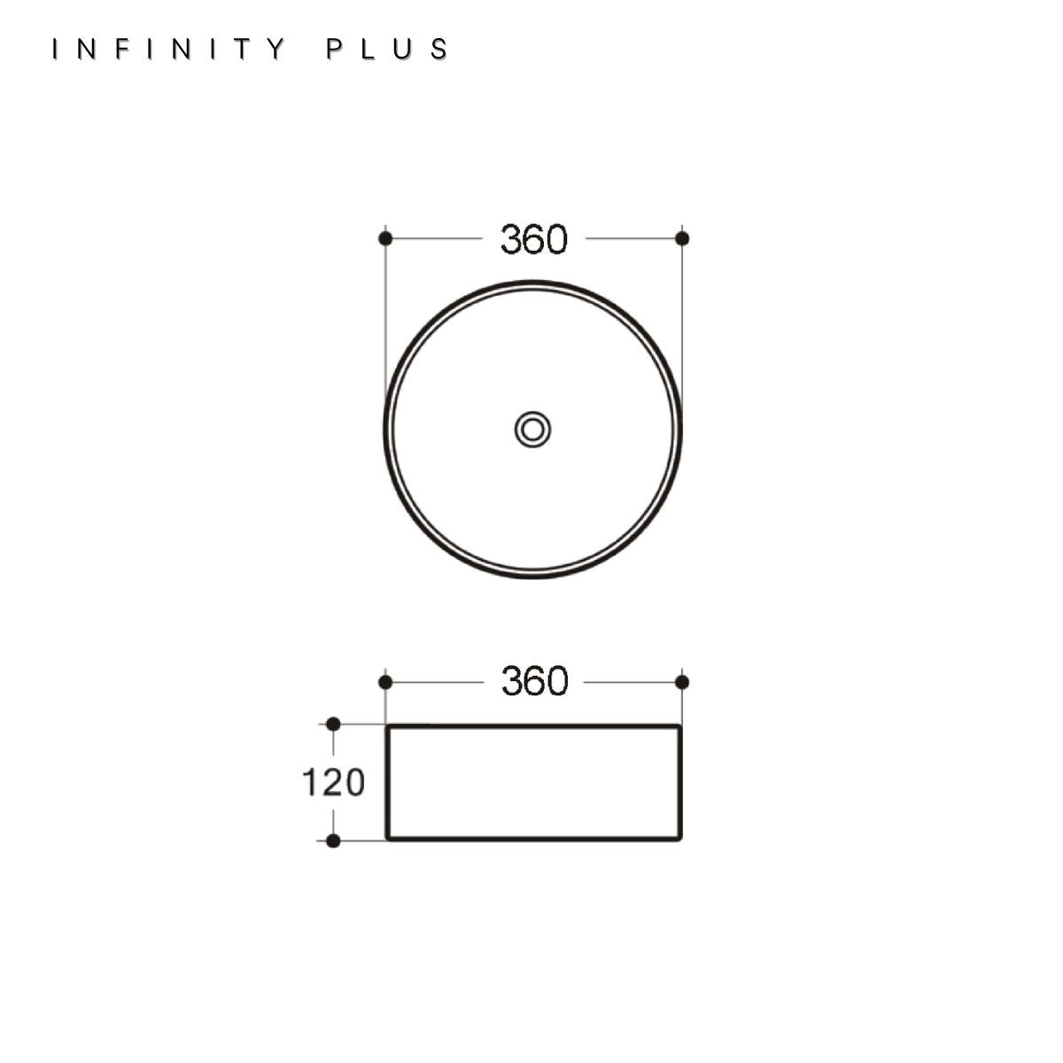 Round Above Counter Basin 360*360mm ｜ Gloss White