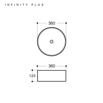 Round Above Counter Basin 360*360mm ｜ Gloss White