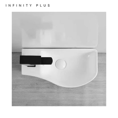 Compact Wall Mounted Bathroom Basin 460 x 240 (LT/RT) | Gloss White