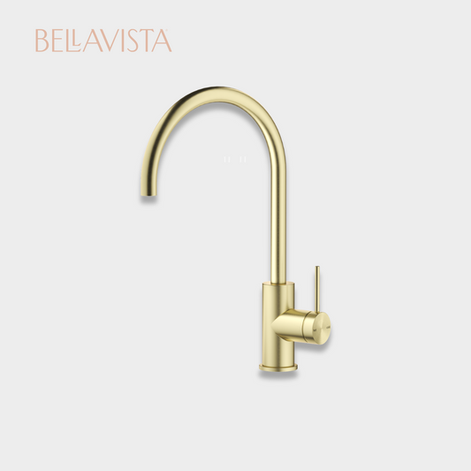MICA Gooseneck Sink Mixer | FRENCH GOLD